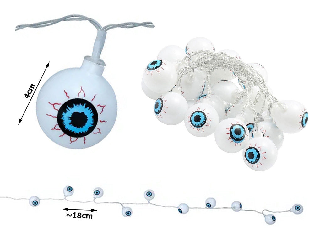 LED ljusslinga Halloween 10 pumpor batteridriven vit 195 cm