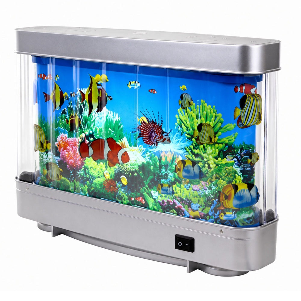 LED-nattlampa akvarium med simmande fiskar 6W 4100K 23x31 cm