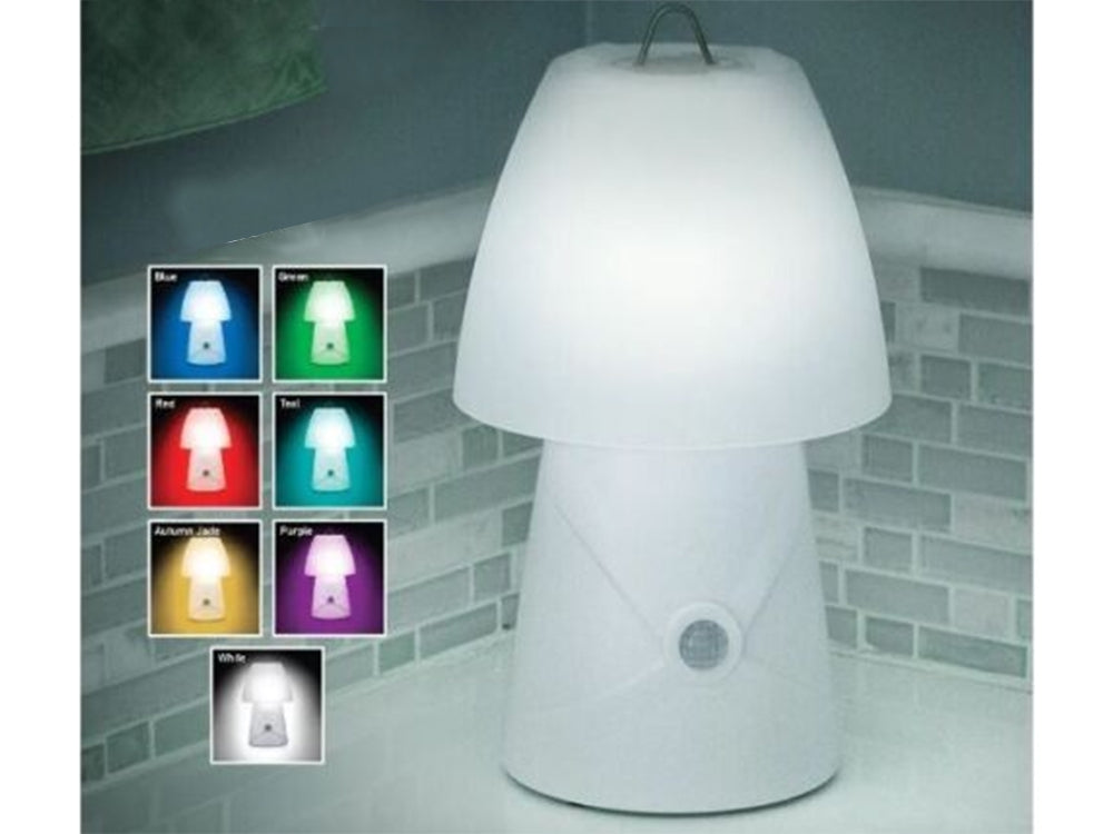 LED nattlampa barn RGB 7 färger rörelsesensor USB vit 26 cm