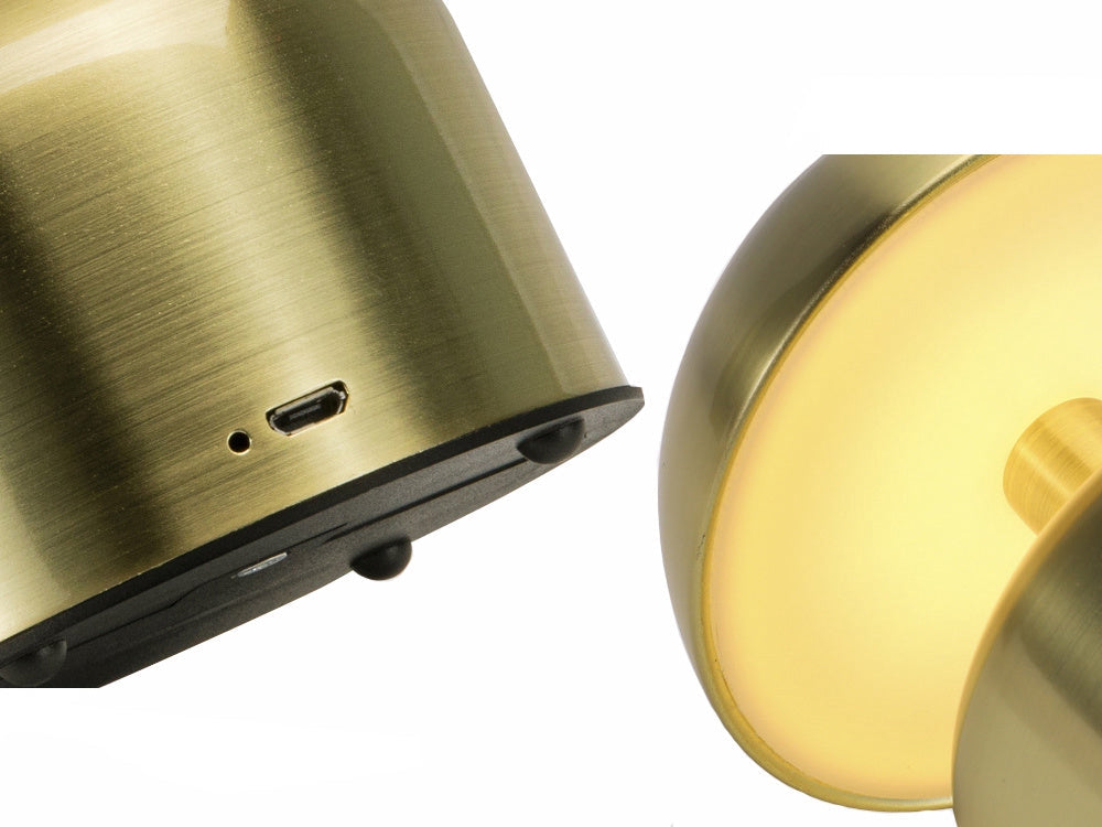 LED nattlampa svampform touch USB-C uppladdningsbar guld/silver 15 cm