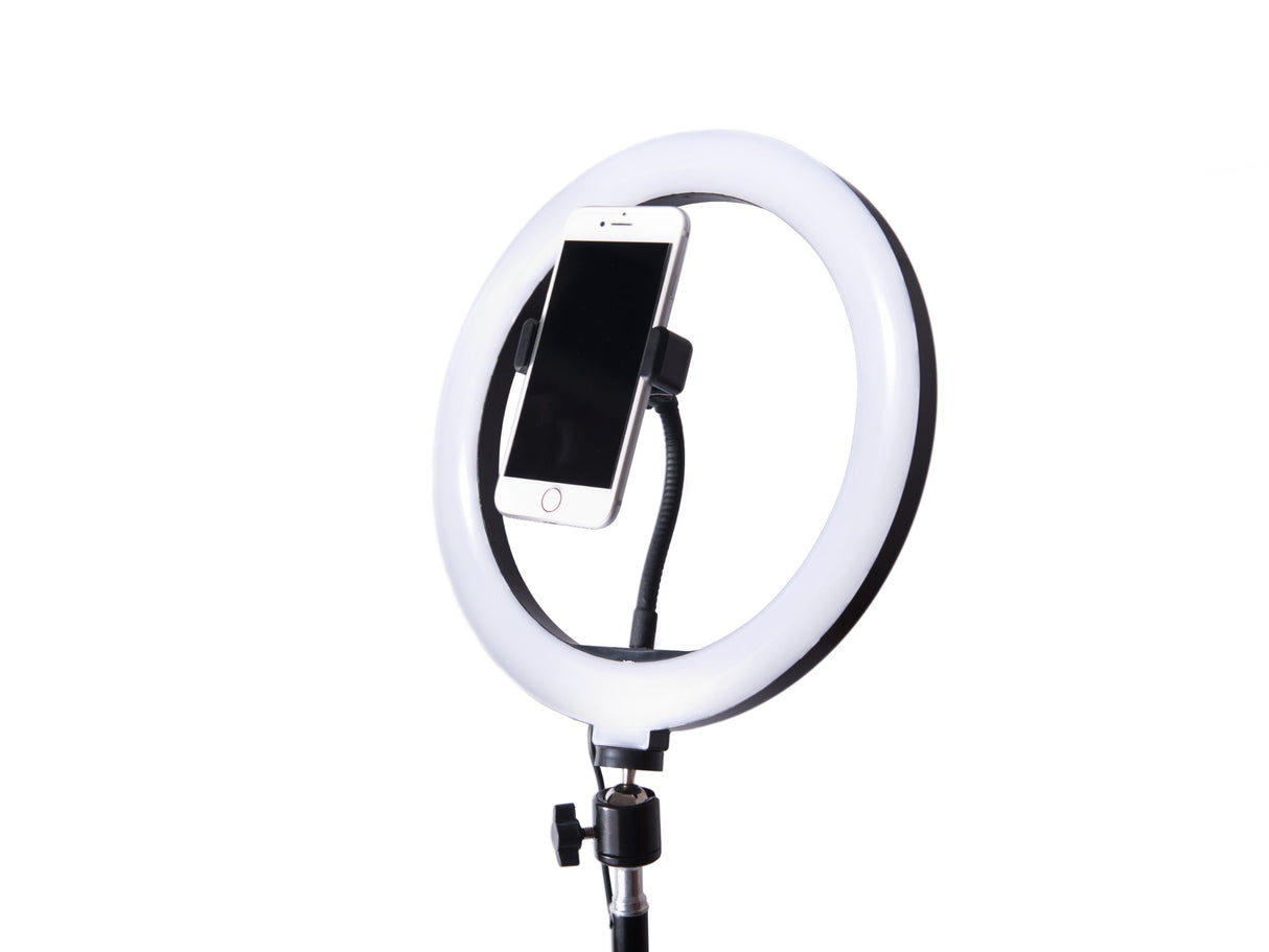 LED ringlampa 26 cm 60W USB med stativ 220 cm och mobilhållare