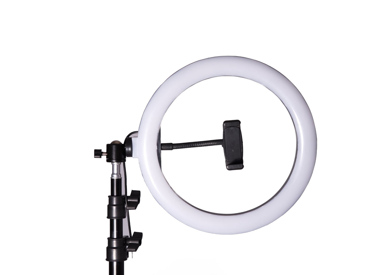 LED ringlampa 26 cm 60W USB med stativ 220 cm och mobilhållare