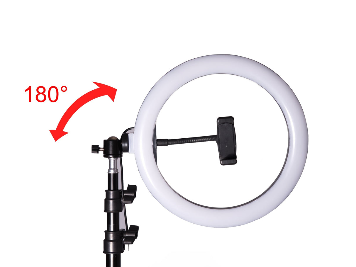 LED ringlampa 26 cm 60W USB med stativ 220 cm och mobilhållare