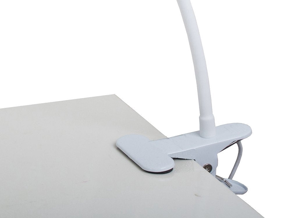 LED skrivbordslampa med klämma 24 LED USB vit/rosa maxhöjd 53 cm