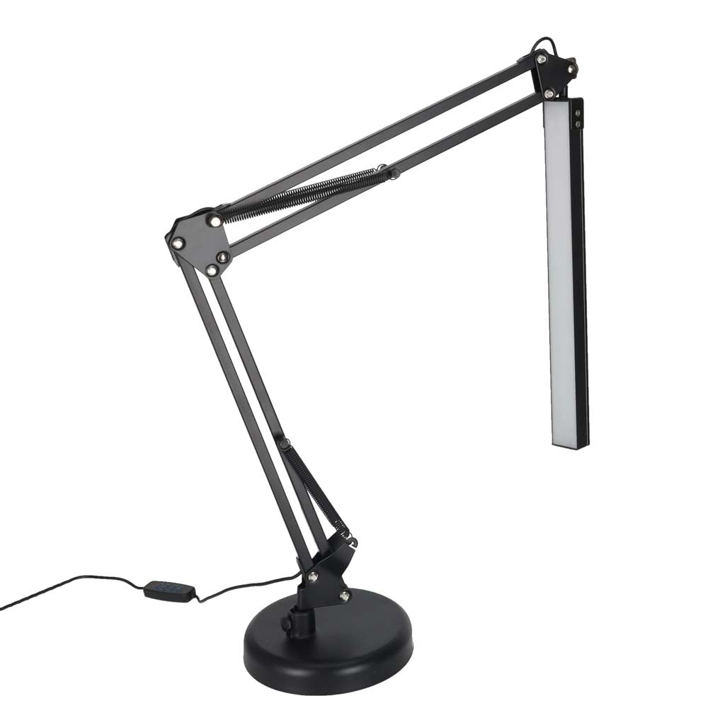 LED-skrivbordslampa med klämma USB 10 nivåer 3500–6000K svart