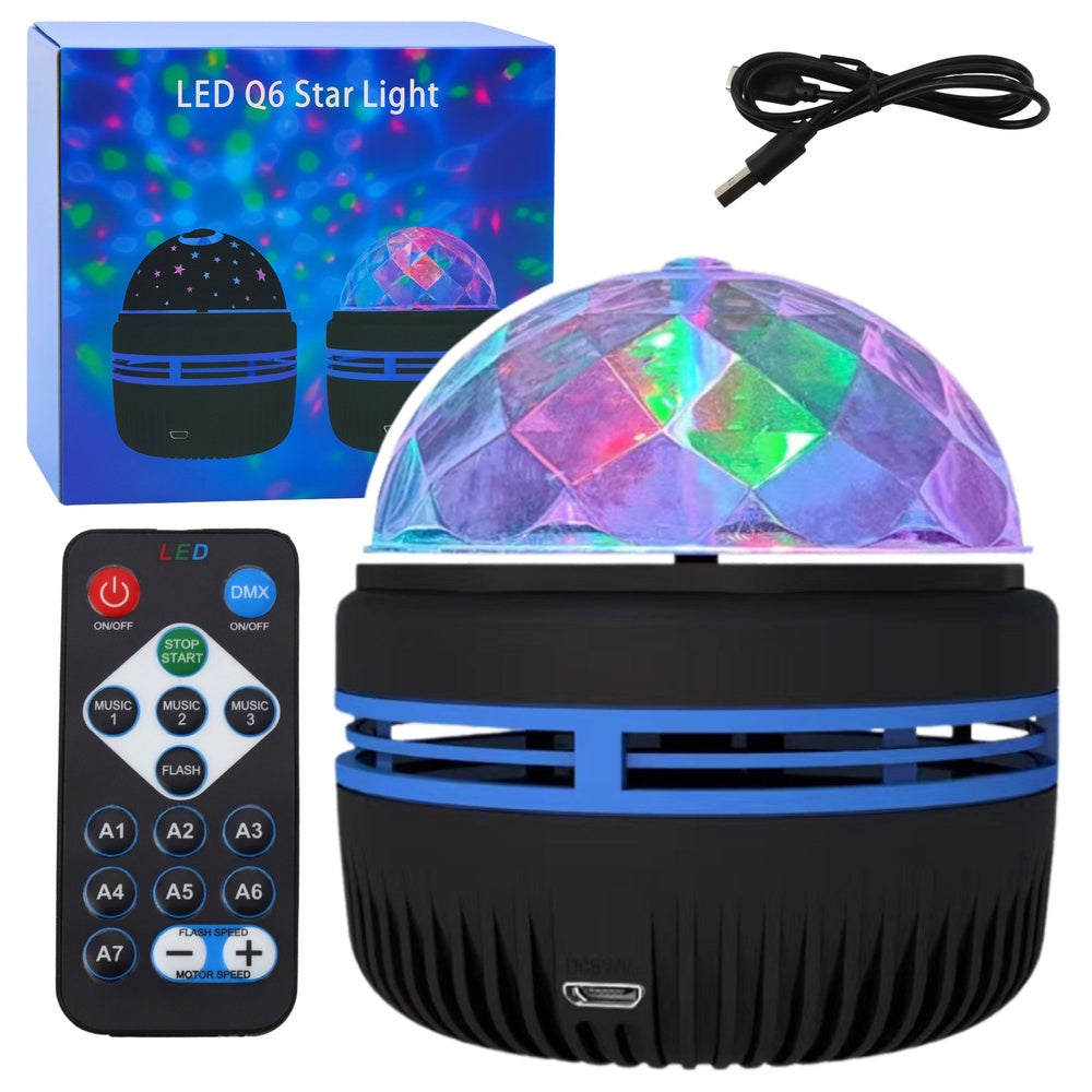 LED stjärnprojektor RGB 360° USB med fjärrkontroll