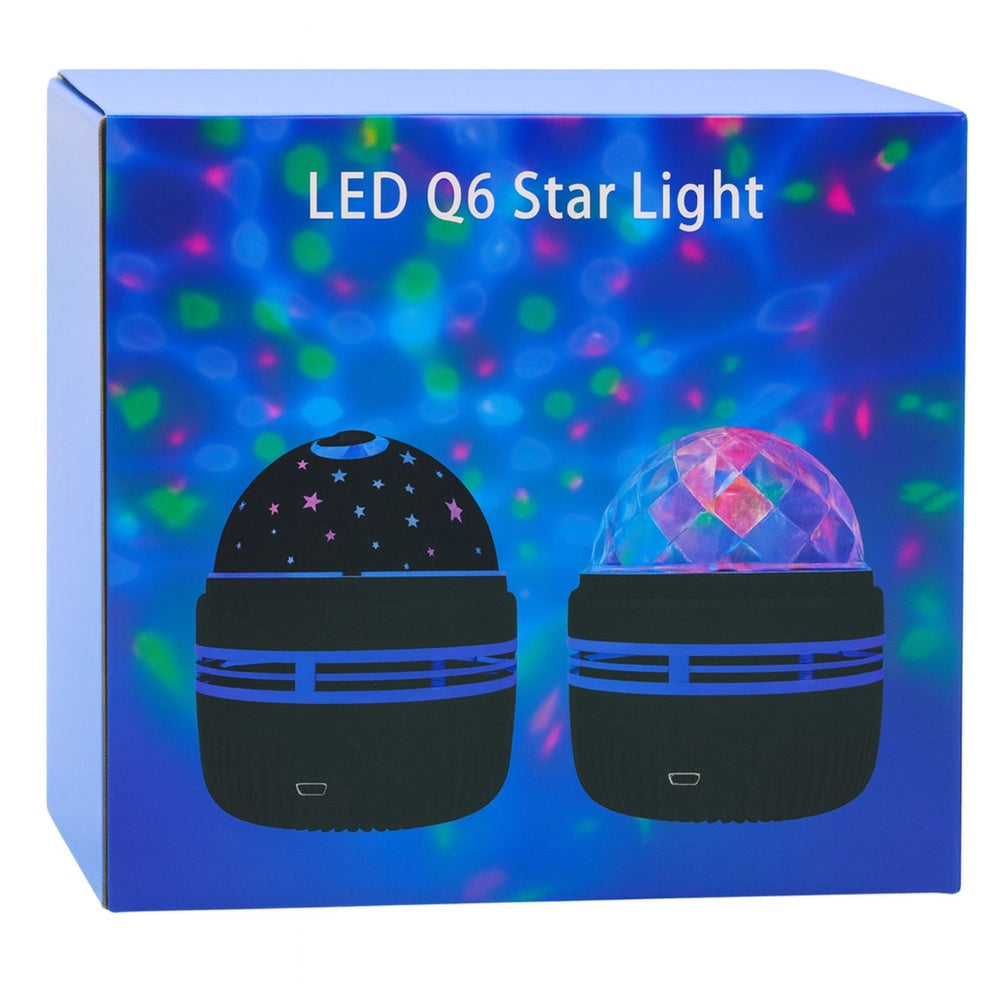 LED stjärnprojektor RGB 360° USB med fjärrkontroll