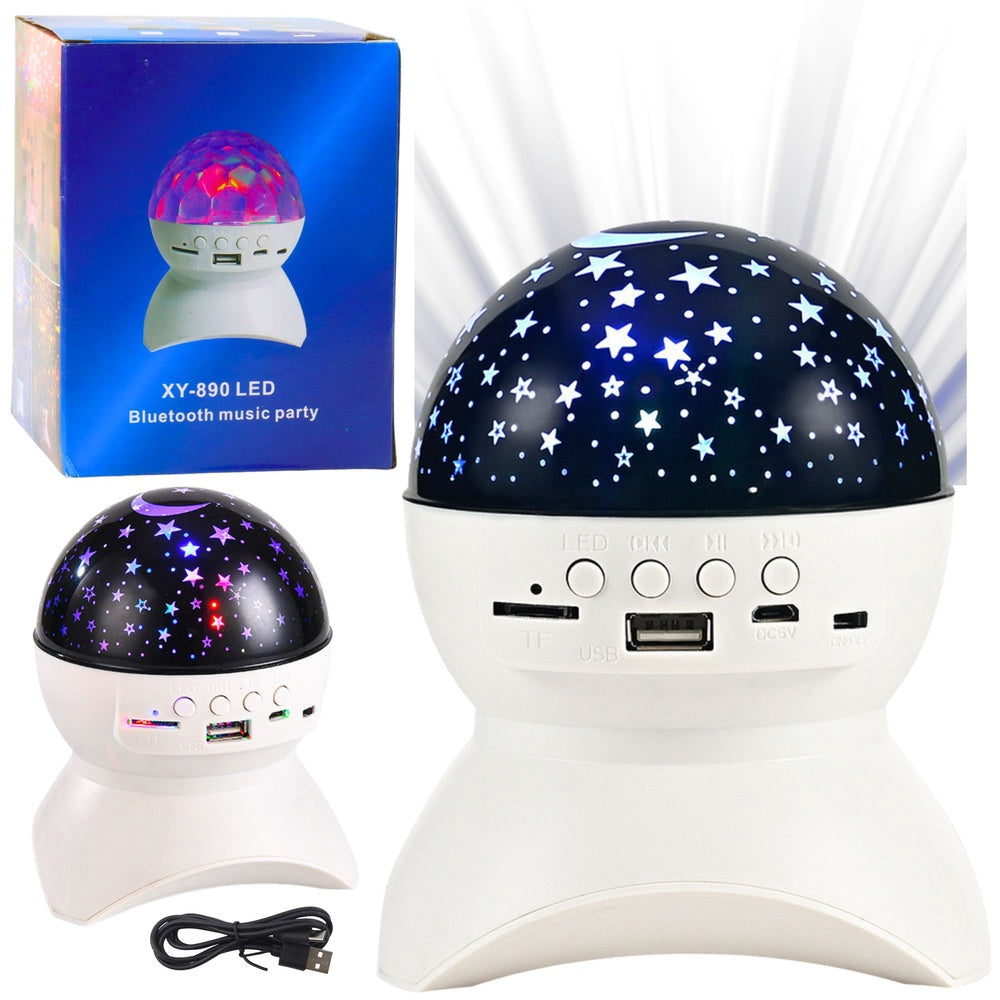 LED stjärnprojektor nattlampa med Bluetooth-högtalare USB/microSD