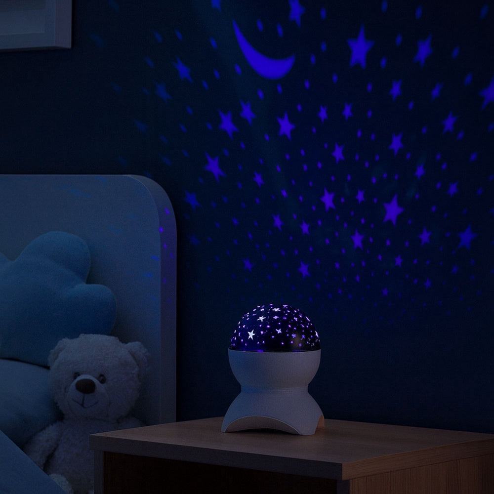 LED stjärnprojektor nattlampa med Bluetooth-högtalare USB/microSD