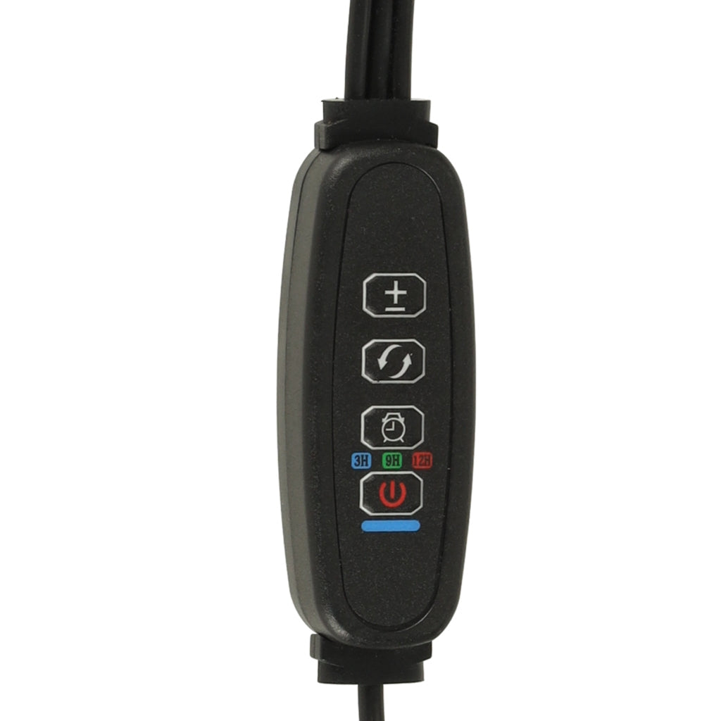 LED-växtlampa 10W med klämfäste, 3 flexibla armar, USB, timer