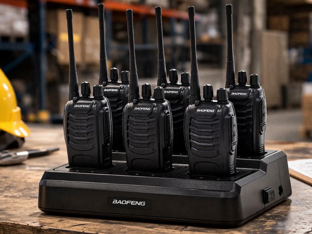 Laddstation 6-port för Baofeng BF-888S walkie talkie svart