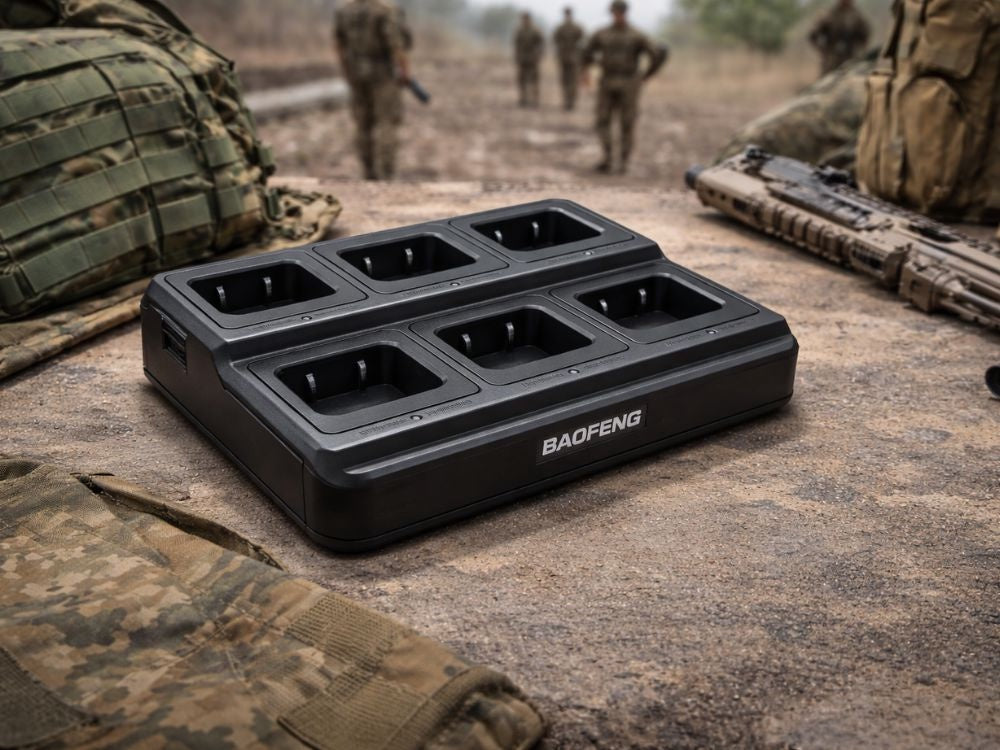 Laddstation 6-port för Baofeng BF-888S walkie talkie svart