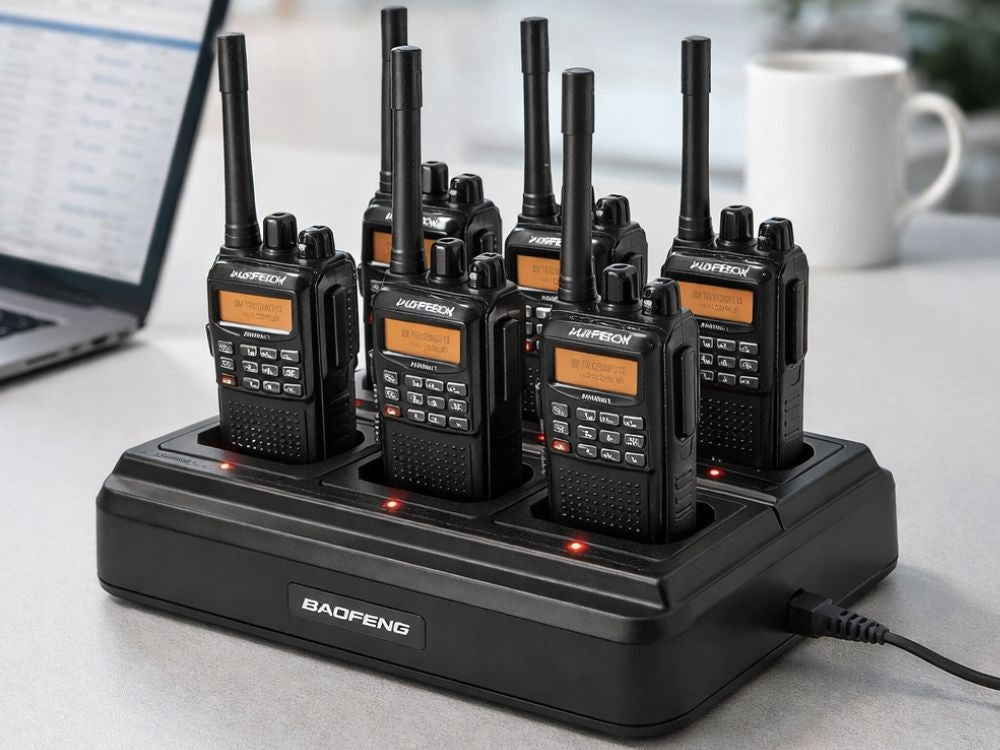 Laddstation 6-port för Baofeng BF-888S walkie talkie svart