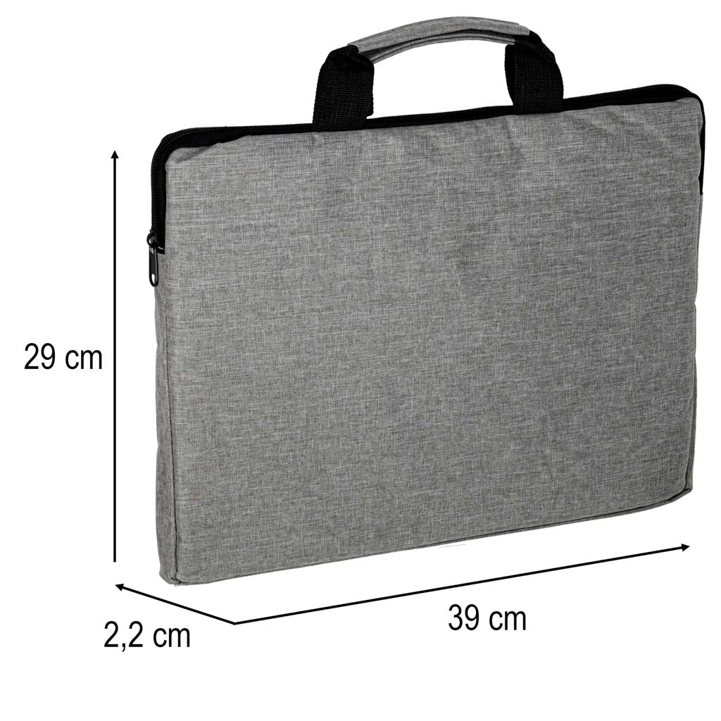 Laptopväska 15,6" vadderad Oxford-tyg grå/svart med extra ficka