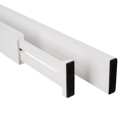 Lådavdelare bambu justerbar 42-56 cm vit, 4-pack