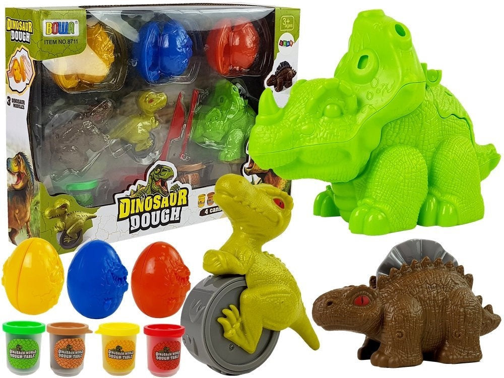Leklera dinosaurie-set med 3 ägg och verktyg, från 3 år