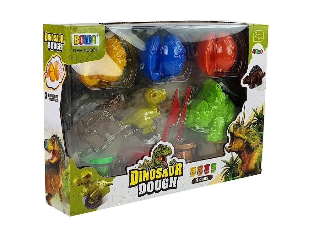 Leklera dinosaurie-set med 3 ägg och verktyg, från 3 år
