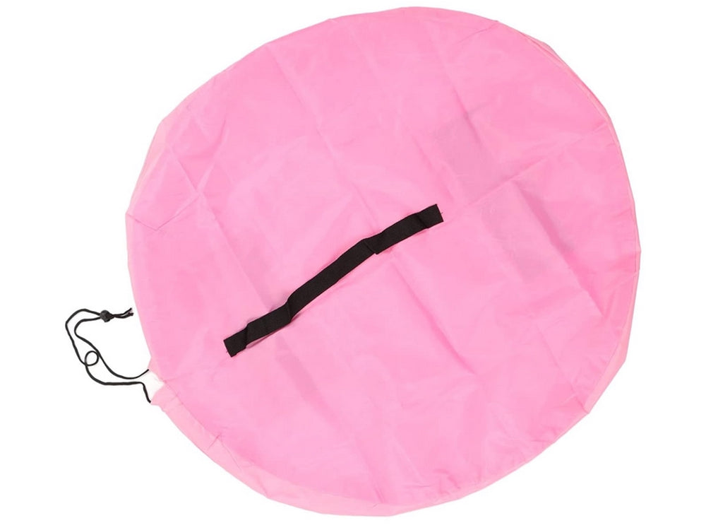 Lekmatta med förvaringspåse dragsko rosa Ø130 cm