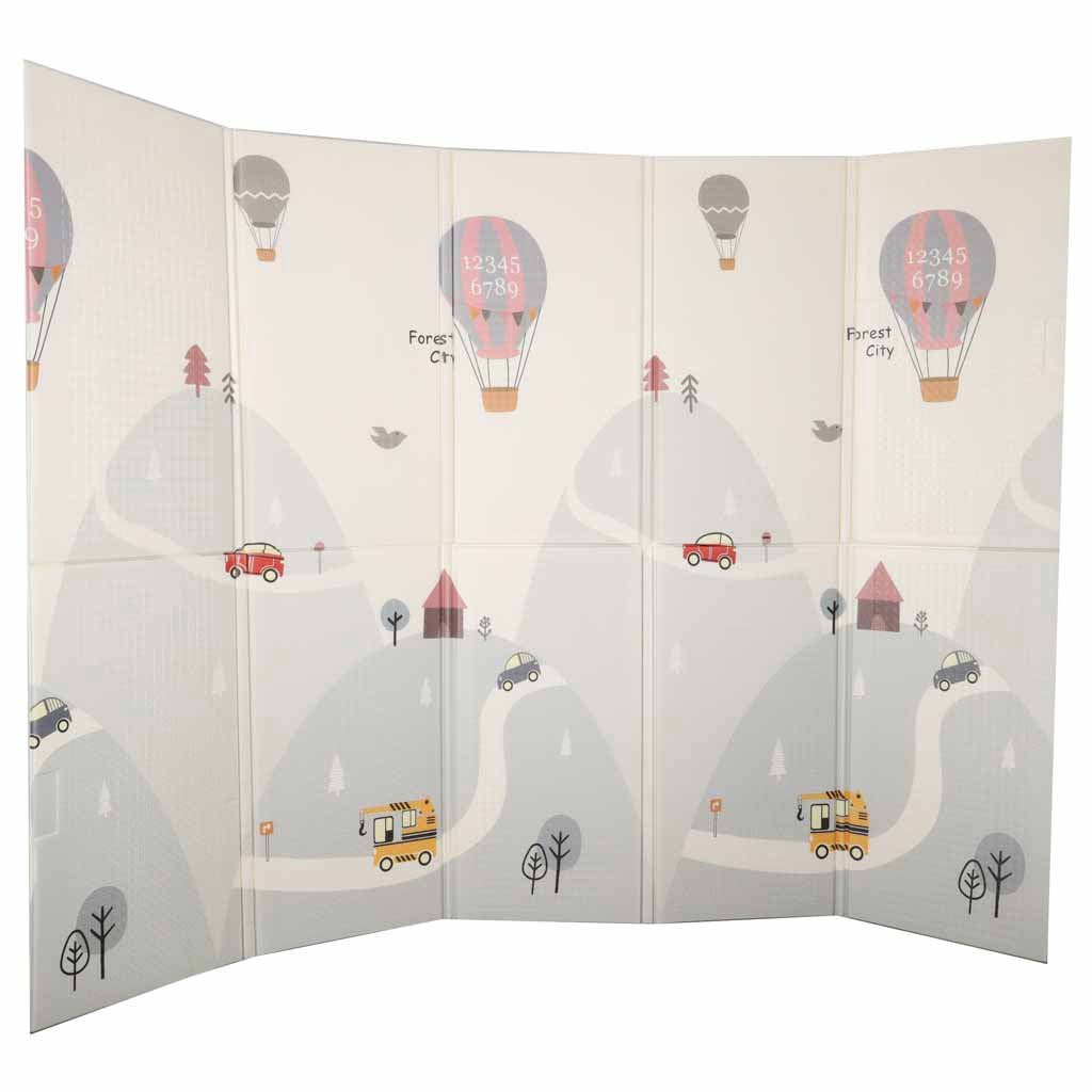 Lekmatta skum XPE 150x200 cm fällbar halkfri dubbelsidig gatumönster