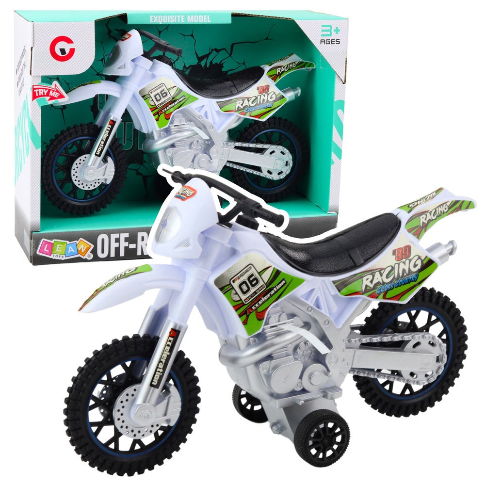 Leksak crossmotorcykel off-road med ljus och ljud 27 cm, batterier ingår