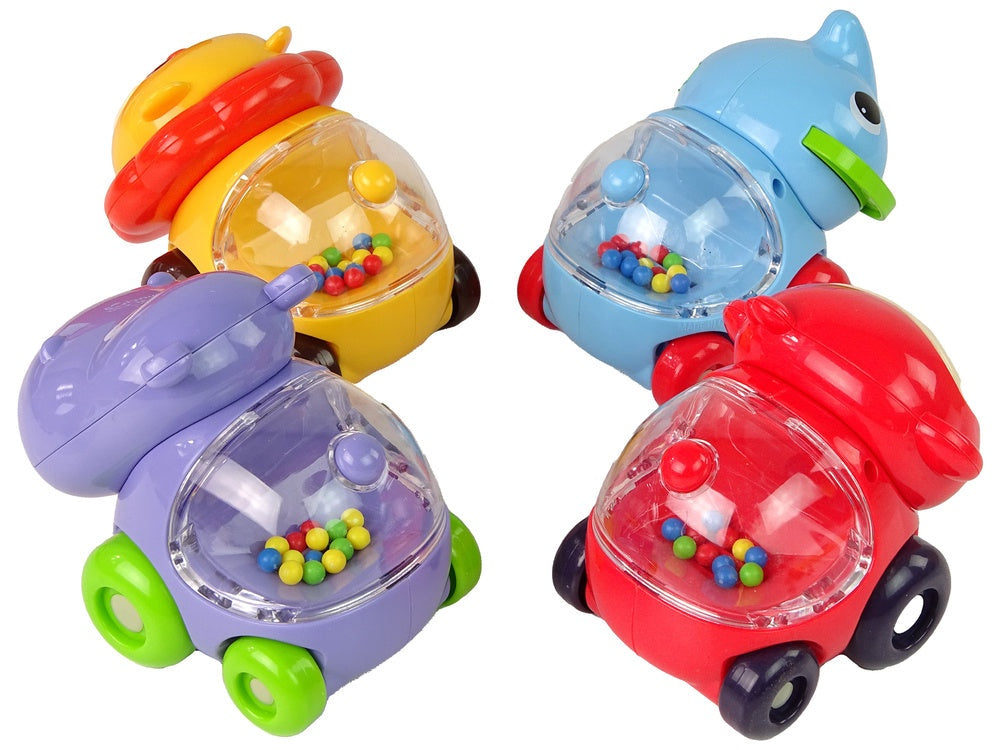 Leksaksbilar djur med snurrande bollar 4-pack, från 12 månader