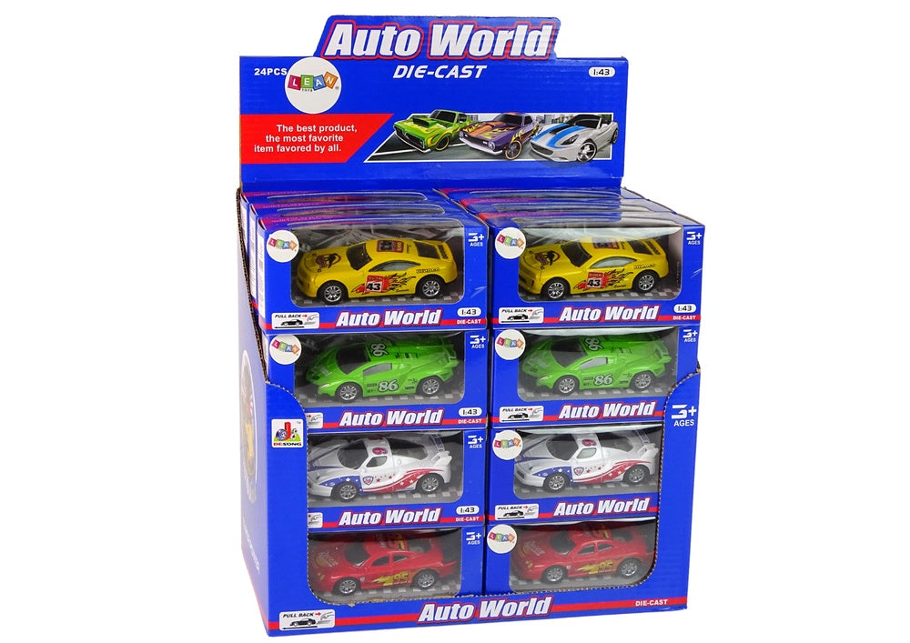 Leksaksbilar sportbil 1:43 friktionsdrift 4-pack plast 3+ år