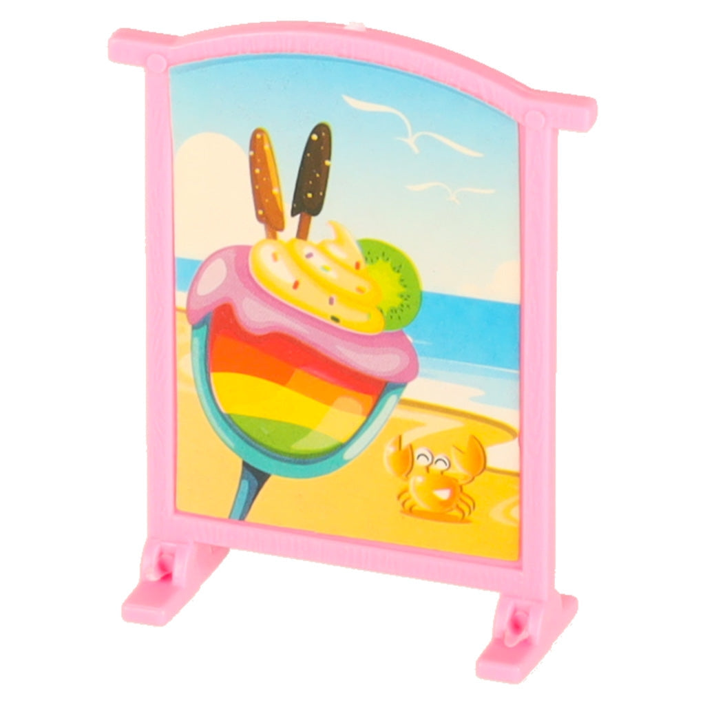Leksaksbil glassbil camper med tillbehör 30 delar, rosa/vit, 3+