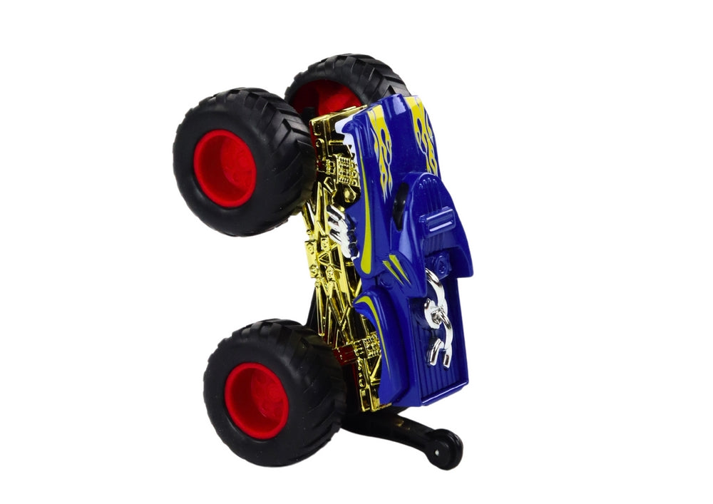 Leksaksbil off-road blå med gummihjul och hög fjädring 11 cm