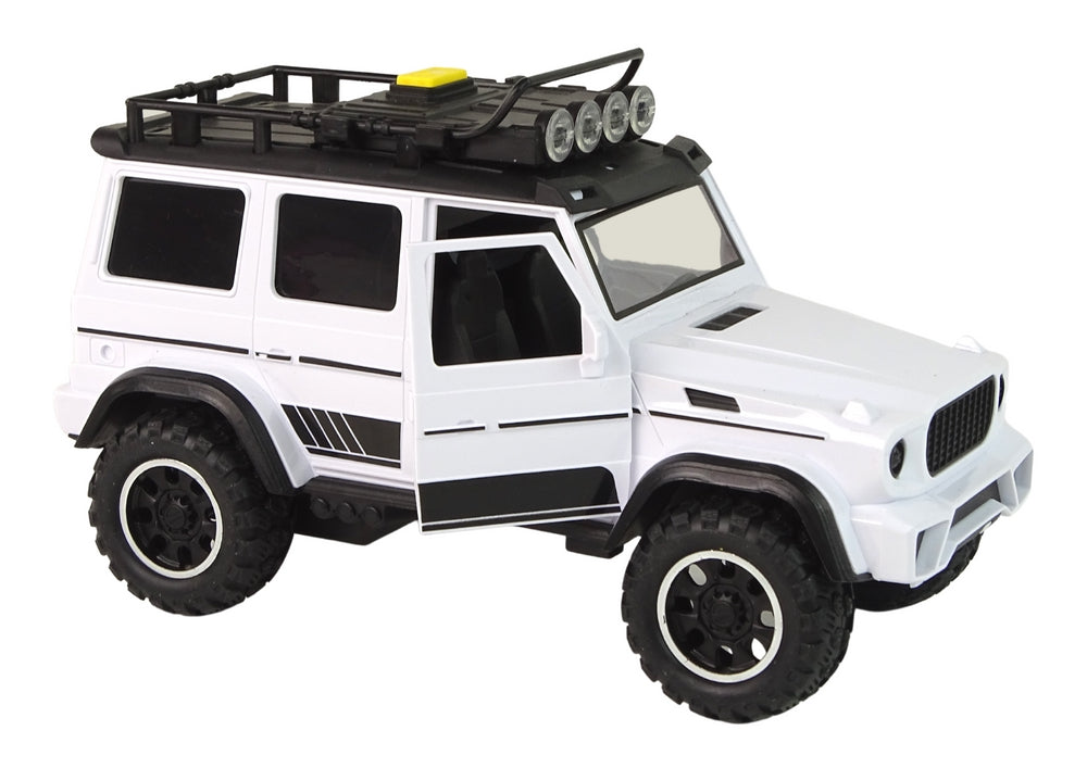 Leksaksbil offroad med friktionsdrift ljus & ljud vit 23 cm 3+ år