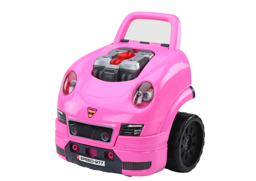 Leksaksbil verkstad DIY demonteringskit rosa med ljud/ljus, 3+ år
