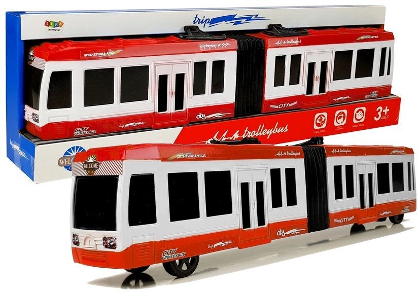 Leksaksbuss 47 cm med friktionsdrift och gummihjul, 3+ år