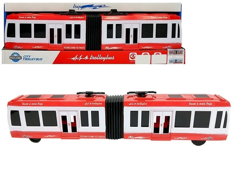 Leksaksbuss 47 cm med friktionsdrift och gummihjul, 3+ år