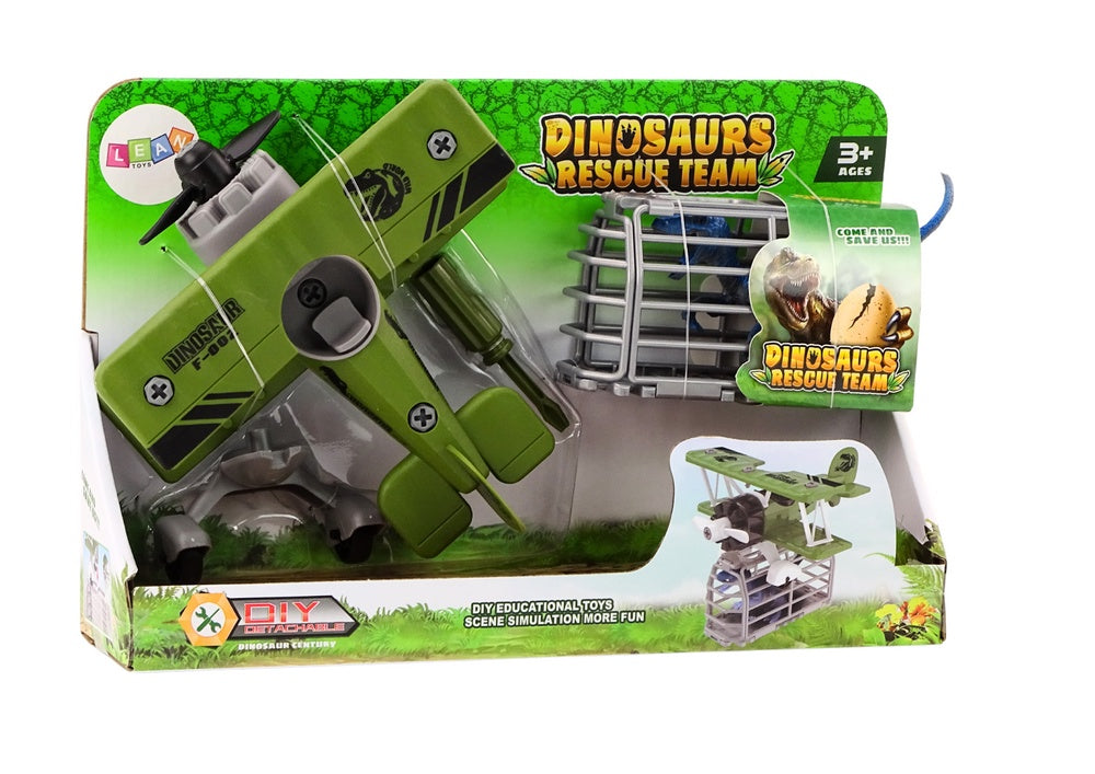 Leksaksflygplan med dinosauriebur och skruvmejsel, 3+ år