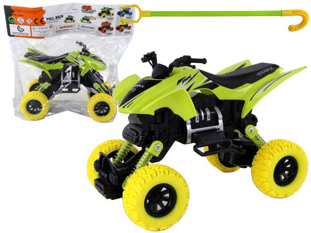Leksaksfyrhjuling 16 cm med friktionsdrift grön, 3+ år
