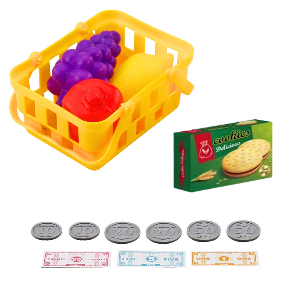 Leksakskassa butikskassa med skanner, ljus/ljud och tillbehör