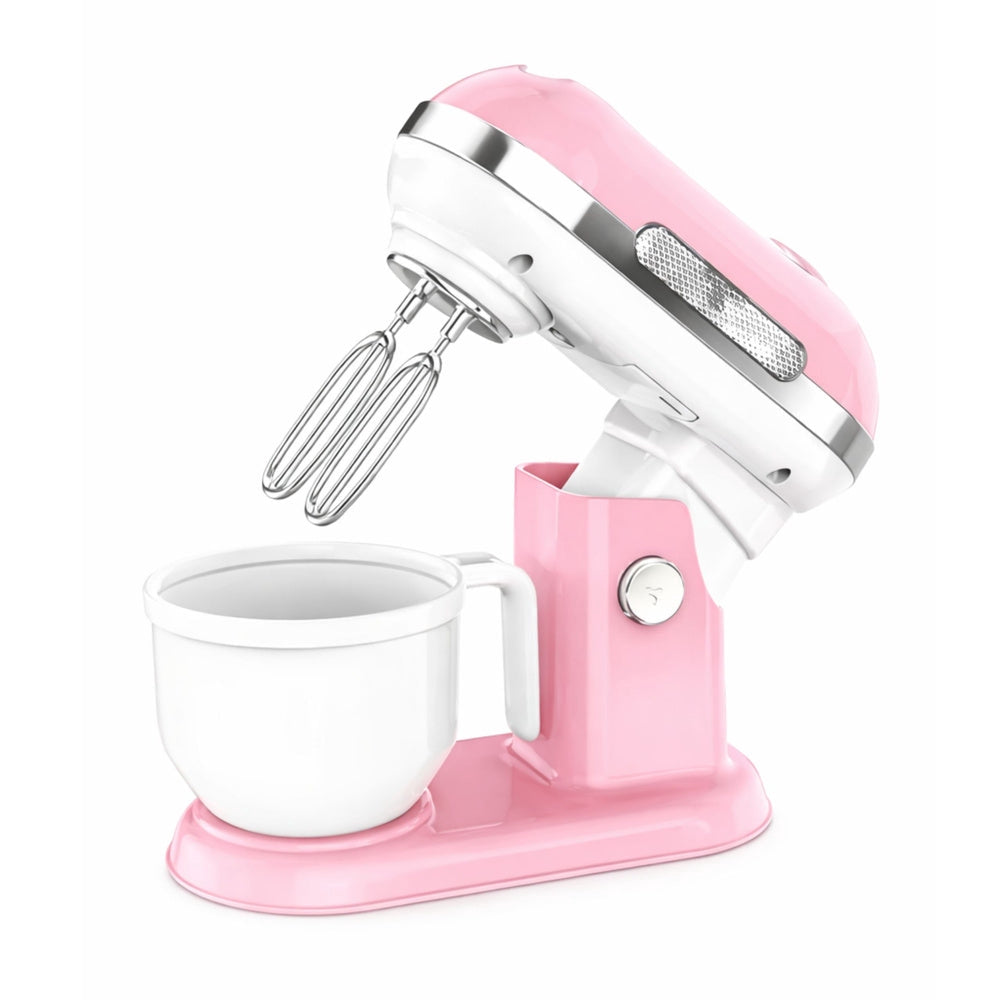 Leksaksköksapparater set 6 delar rosa/vit – kaffemaskin brödrost mixer