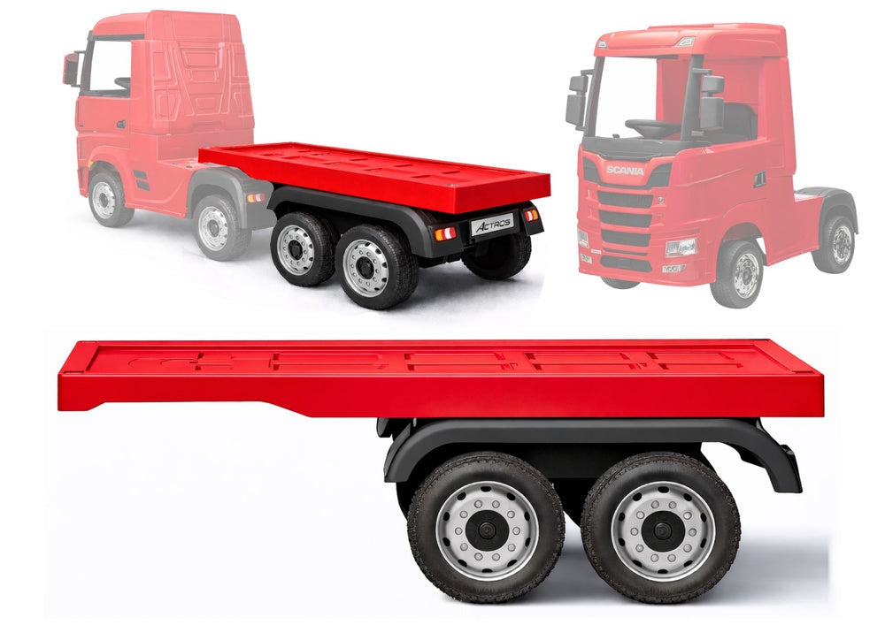 Leksakslastbil med semitrailer röd Mercedes Scania Actros HL358