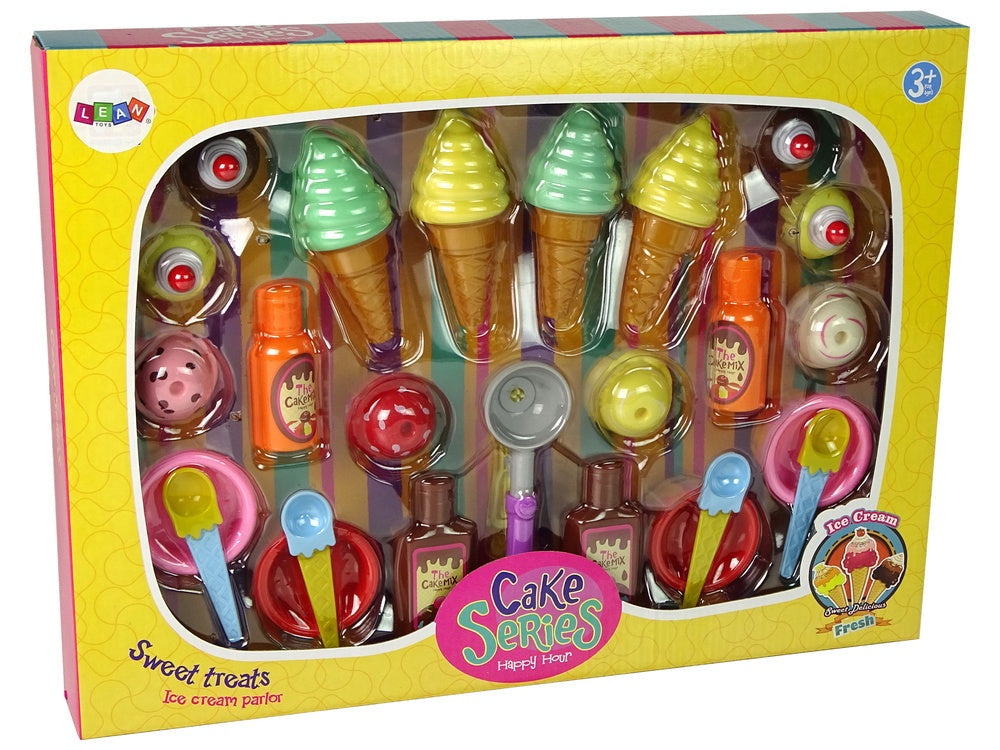 Leksaksmat cupcakes och glass set 16 delar i resväska 3+ år