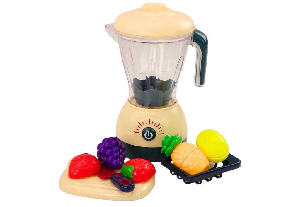 Leksaksmixer set med ljus/ljud, vattenvirvel, frukt & tillbehör