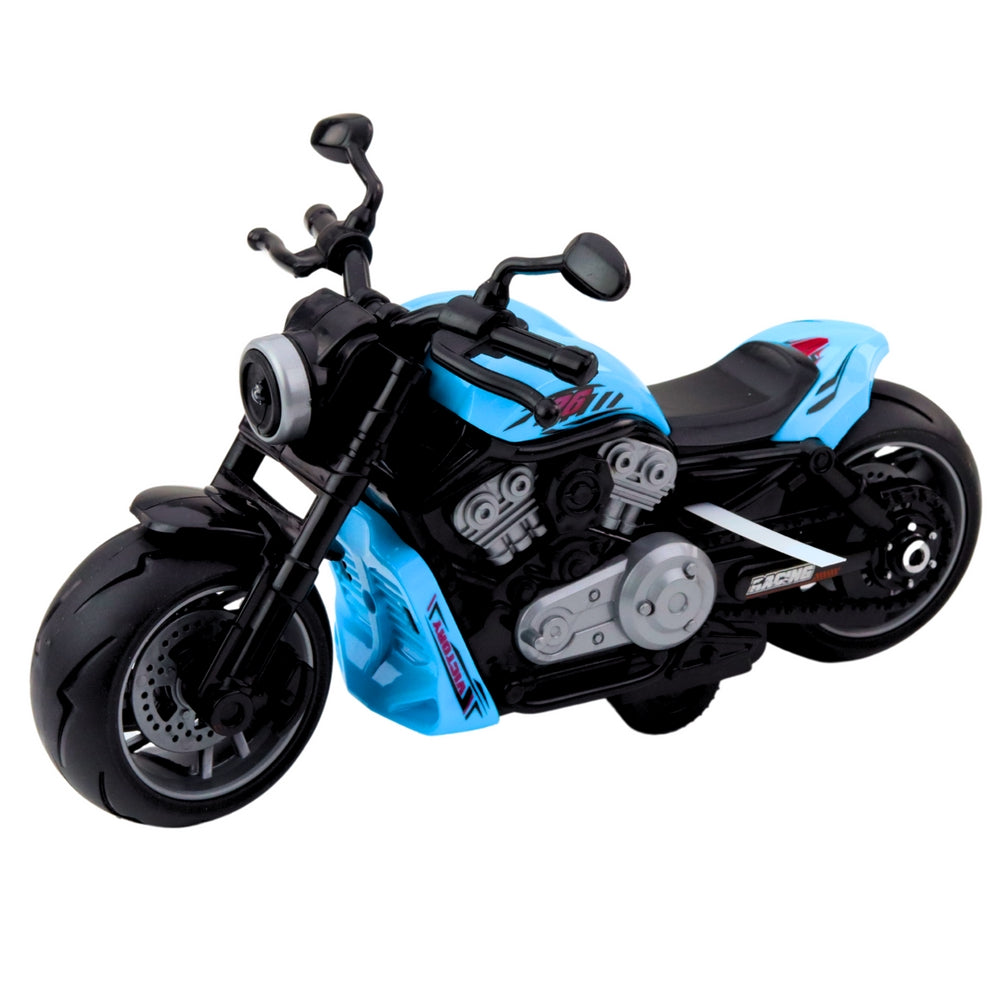 Leksaksmotorcykel blå med ljus och ljud, 22,5 cm, inkl. 3x AG13