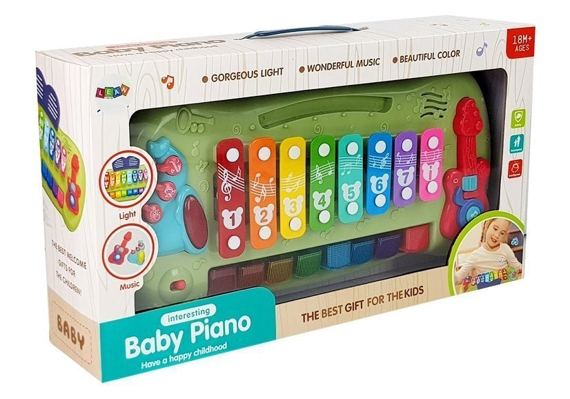 Leksakspiano baby grand med ljus, 8 toner och melodier, 18+ mån