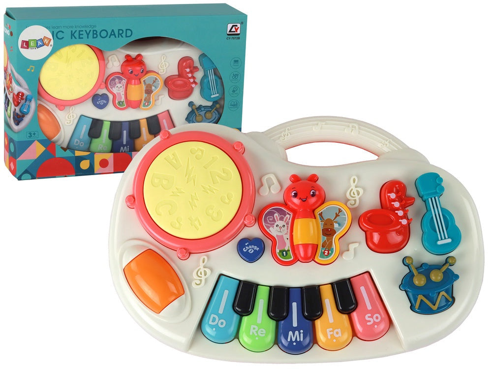 Leksakspiano med fjärilsvingar och ljud, 5 tangenter, från 3 år