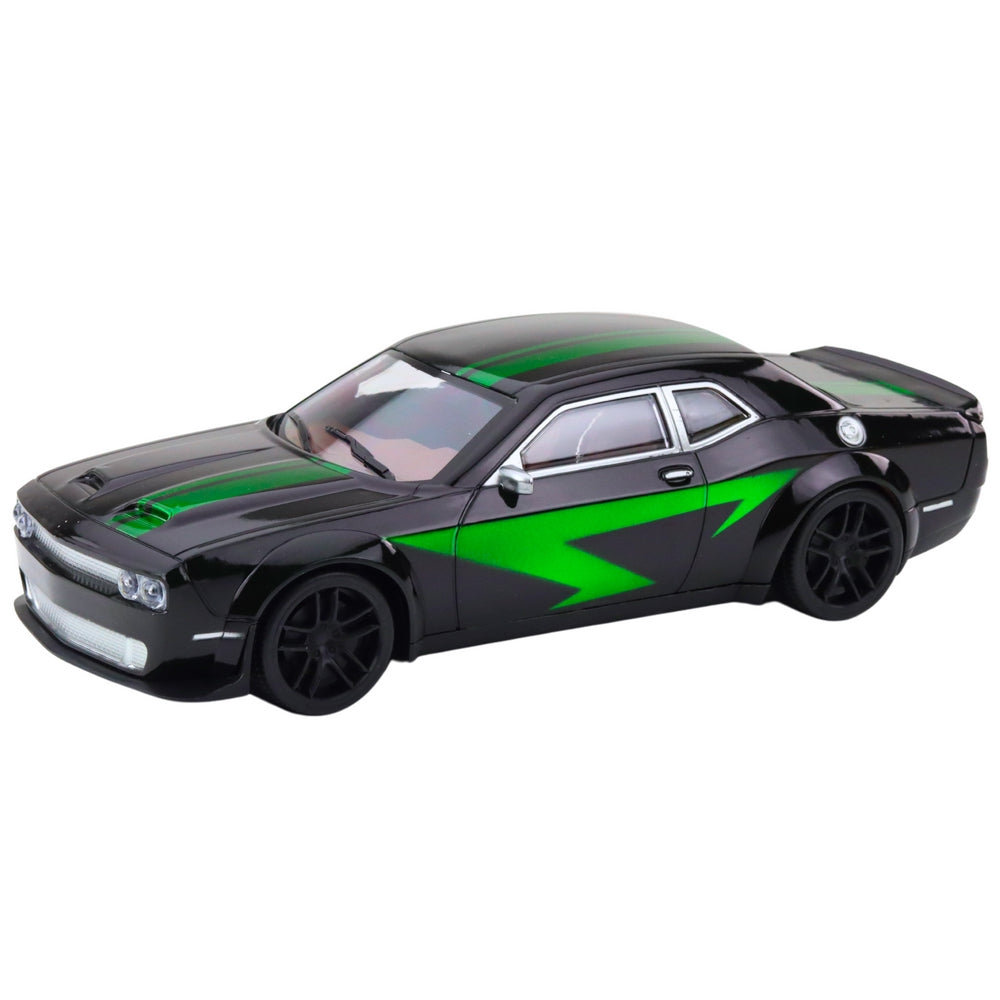 Leksaks sportbil med bakhjulsdrift push-and-go svart/grön 28 cm