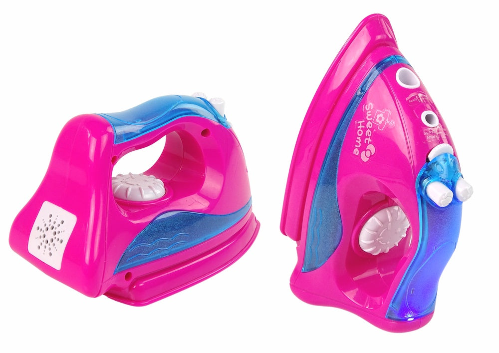 Leksaksstrykjärn rosa med ljus och ljud, 3x AA batterier ingår