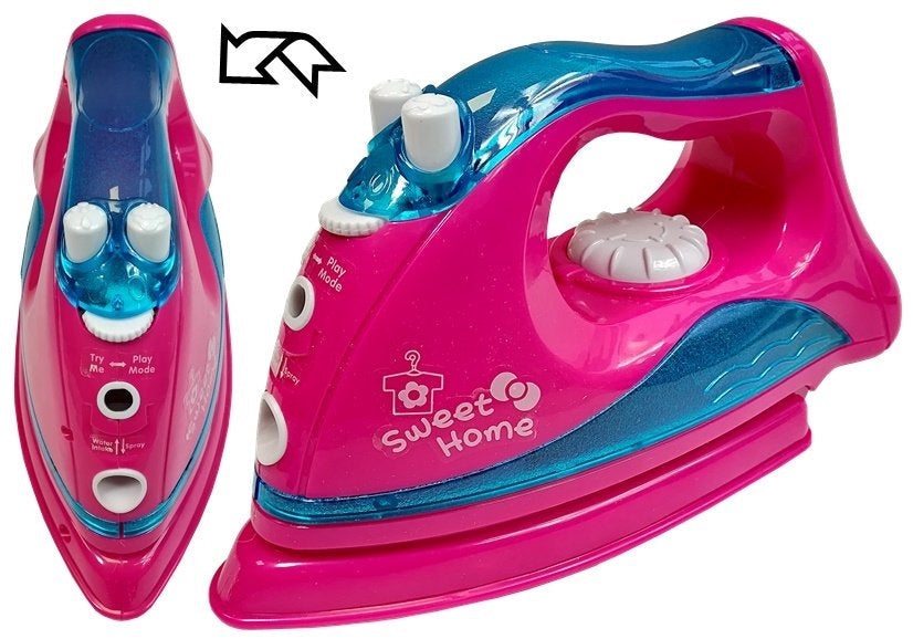 Leksaksstrykset rosa med strykjärn och strykbräda 40 cm, 3+ år