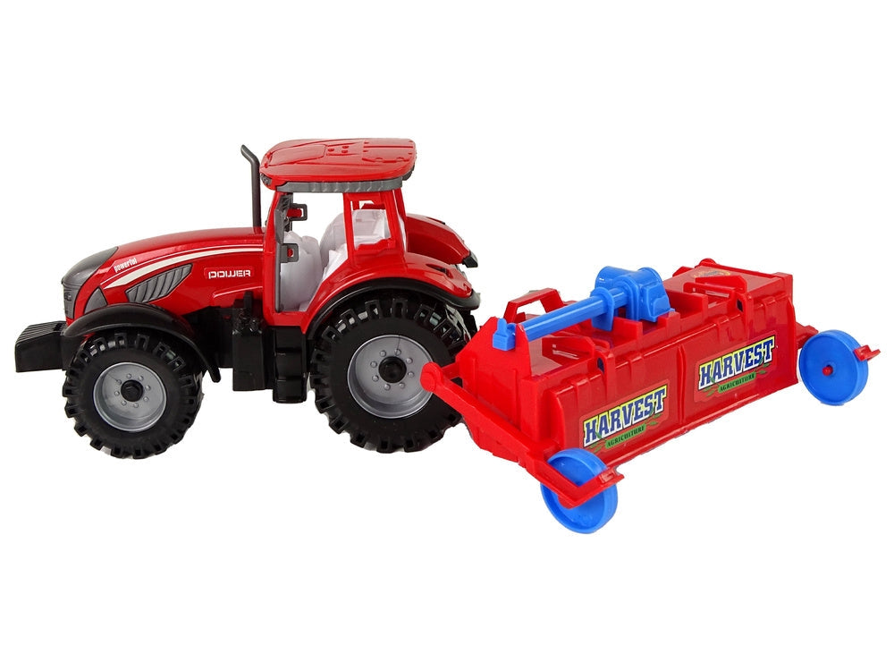 Leksakstraktor med plog 22 cm röd friktionsdrift från 3 år