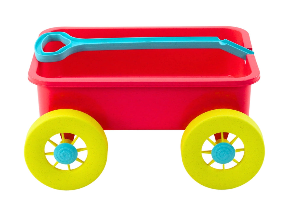 Leksaksvagn dragvagn i plast pastellrosa 32,5 cm, från 3 år
