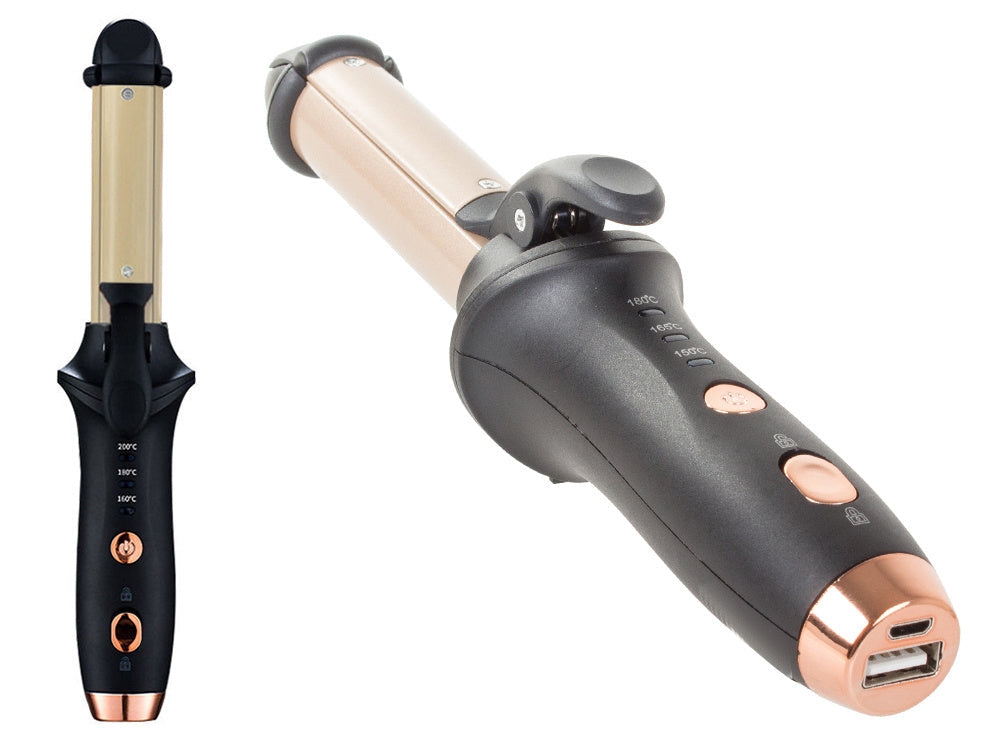Locktång/plattång 2-i-1 USB-uppladdningsbar 4000 mAh 150–180°C
