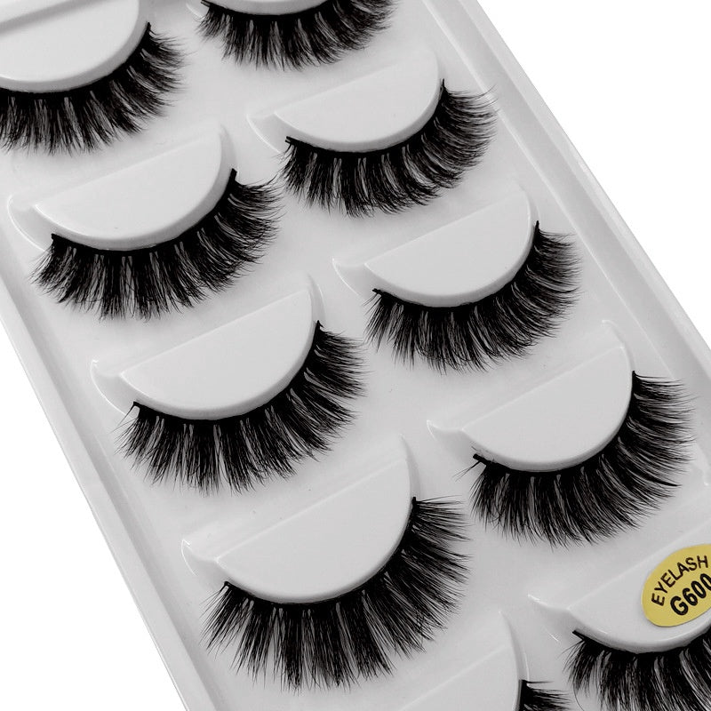 Lösögonfransar 3D faux mink svarta 11 mm 5 par (10 st)