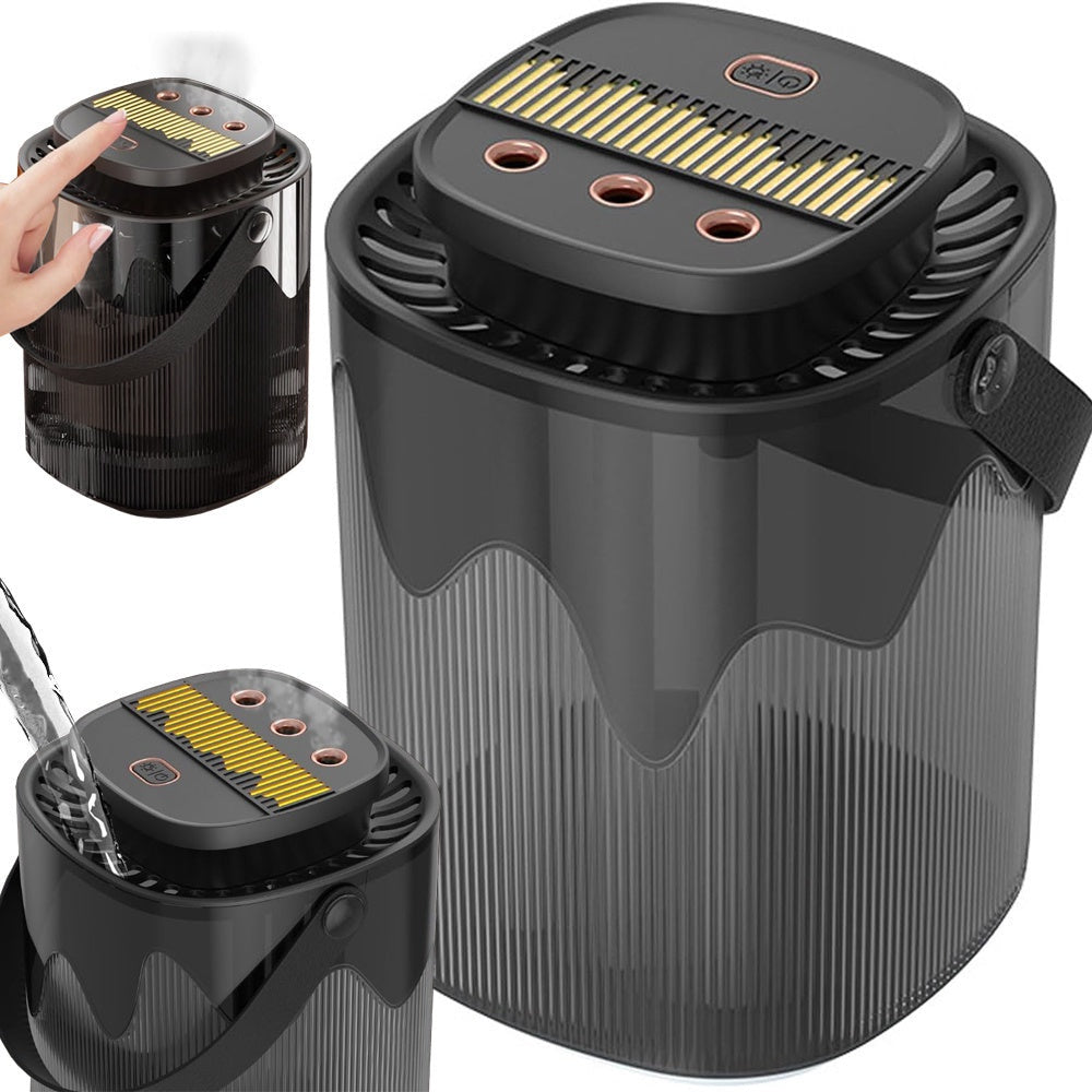Luftfuktare 3000 ml aromadiffuser USB 3 lägen varmvitt ljus svart